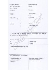 Carte de stagiaire (Trainee's pilot card)